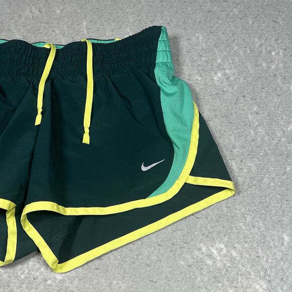Nike Shorts Womens Size Small Green Dri Fit Running Shorts Lined Drawstring - Picture 4 of 13